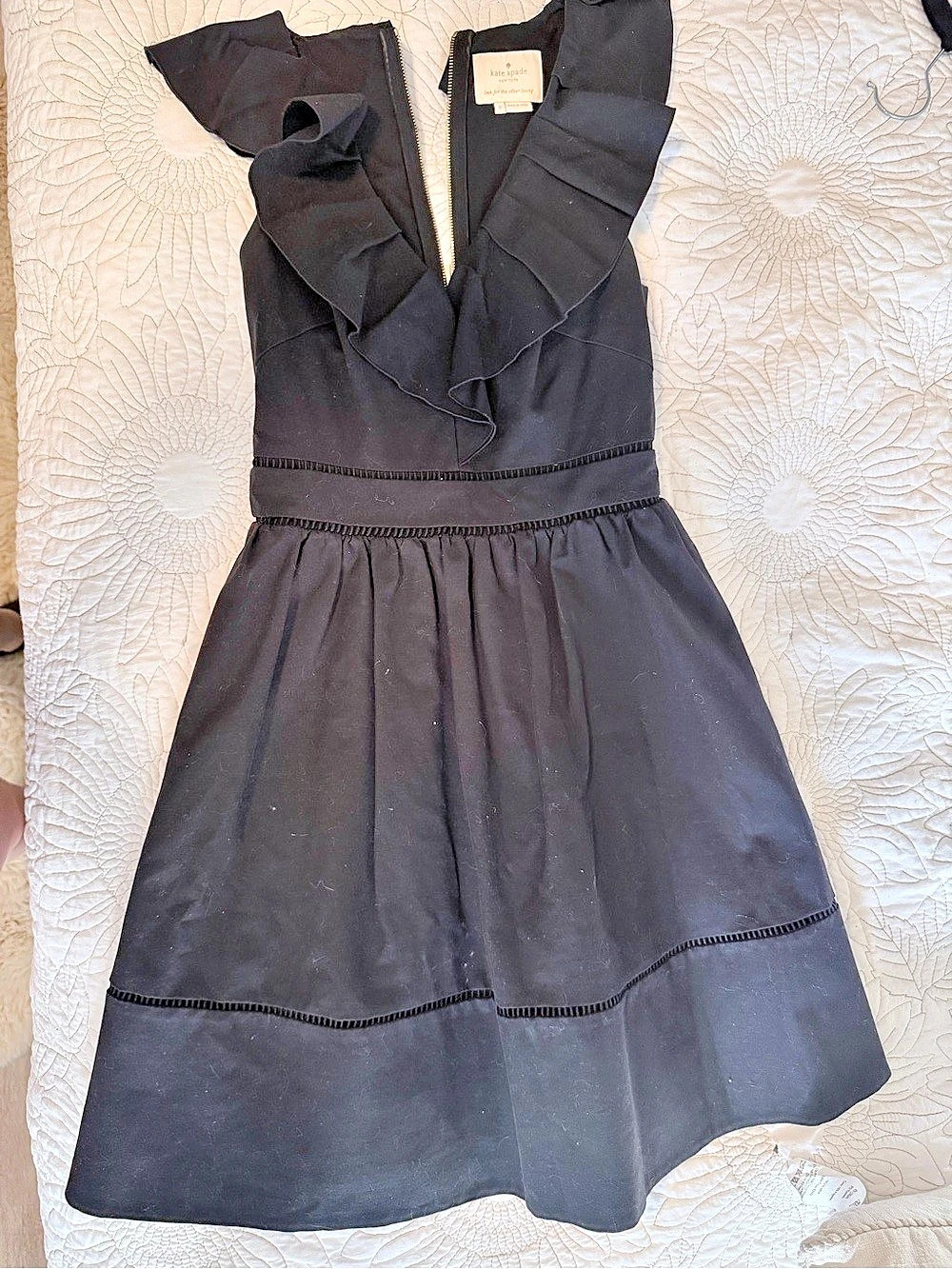 Kate Spade New York Black Ruffle Mini Dress